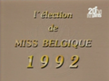 1992 | L'élection de Miss Belgique 1992